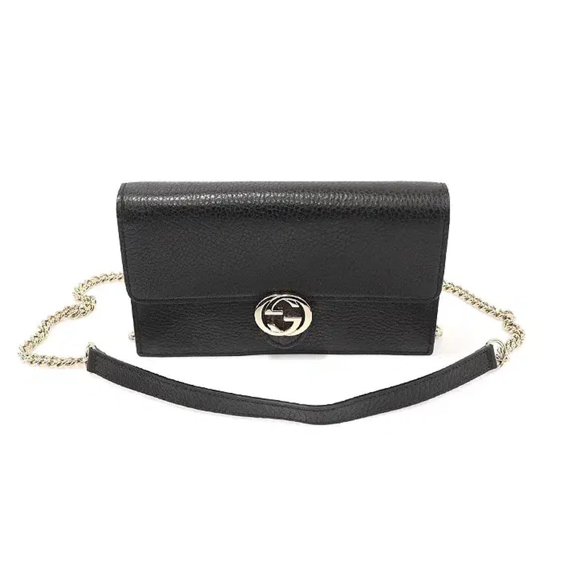 구찌 510314 블랙 레더 체인 미니 클러치 크로스백 EP71465GU 상품이미지1