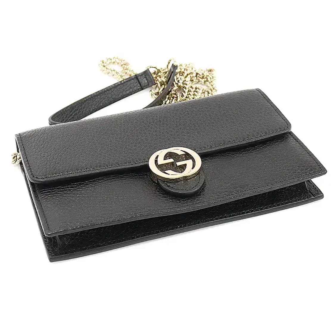 구찌 510314 블랙 레더 체인 미니 클러치 크로스백 EP71465GU 상품이미지5