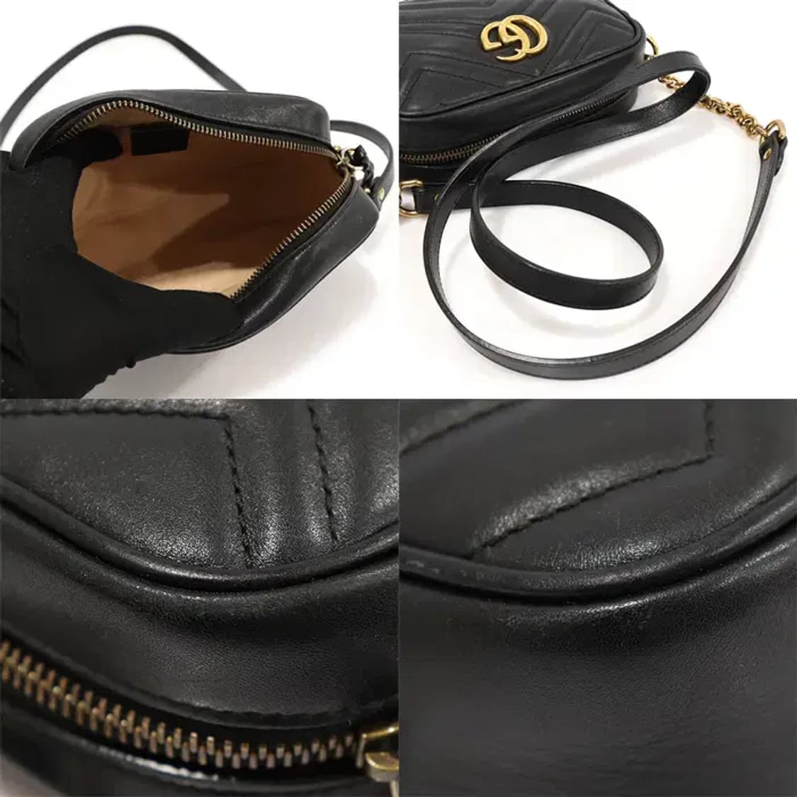 구찌 448065 블랙 GG 마몽 미니 크로스백 EP82563GU 상품이미지6