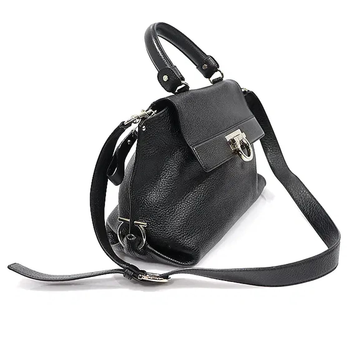 페라가모 21 A896 블랙 카프스킨 은장 소피아 스몰 EP96779FE 상품이미지3