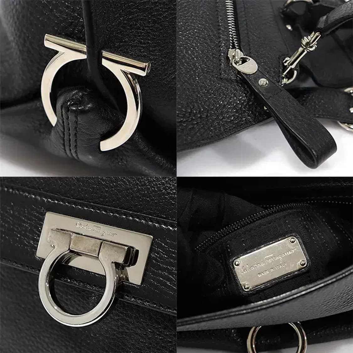 페라가모 21 A896 블랙 카프스킨 은장 소피아 스몰 EP96779FE 상품이미지7