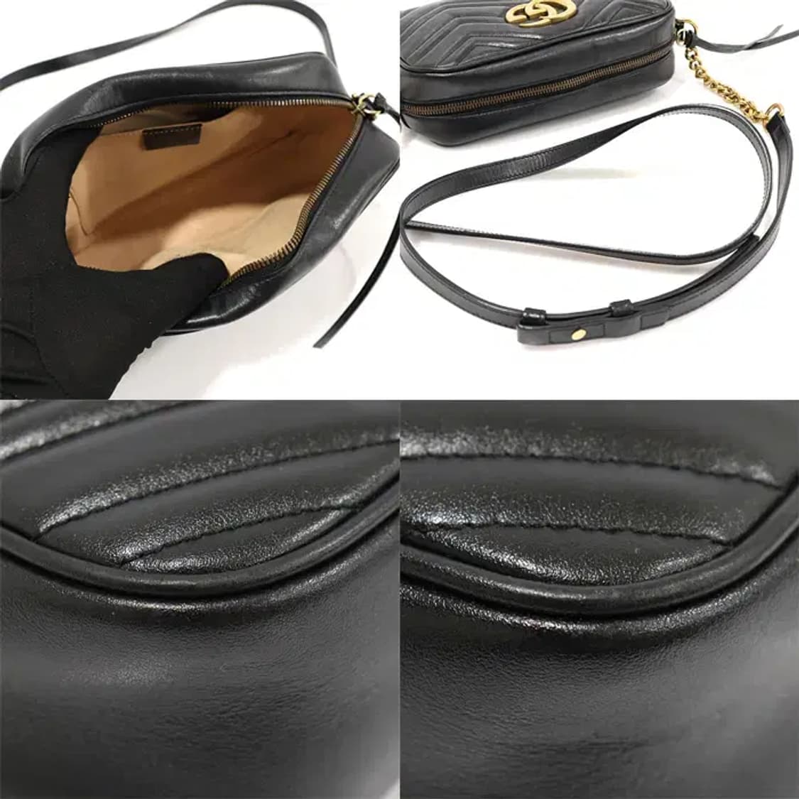 구찌 447632 블랙 GG 마몽 스몰 체인 숄더백 EP78648GU 상품이미지6