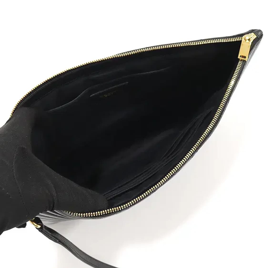 생로랑 440222 블랙 다큐먼트 홀더 스트랩 클러치 EP13342YSL 상품이미지5