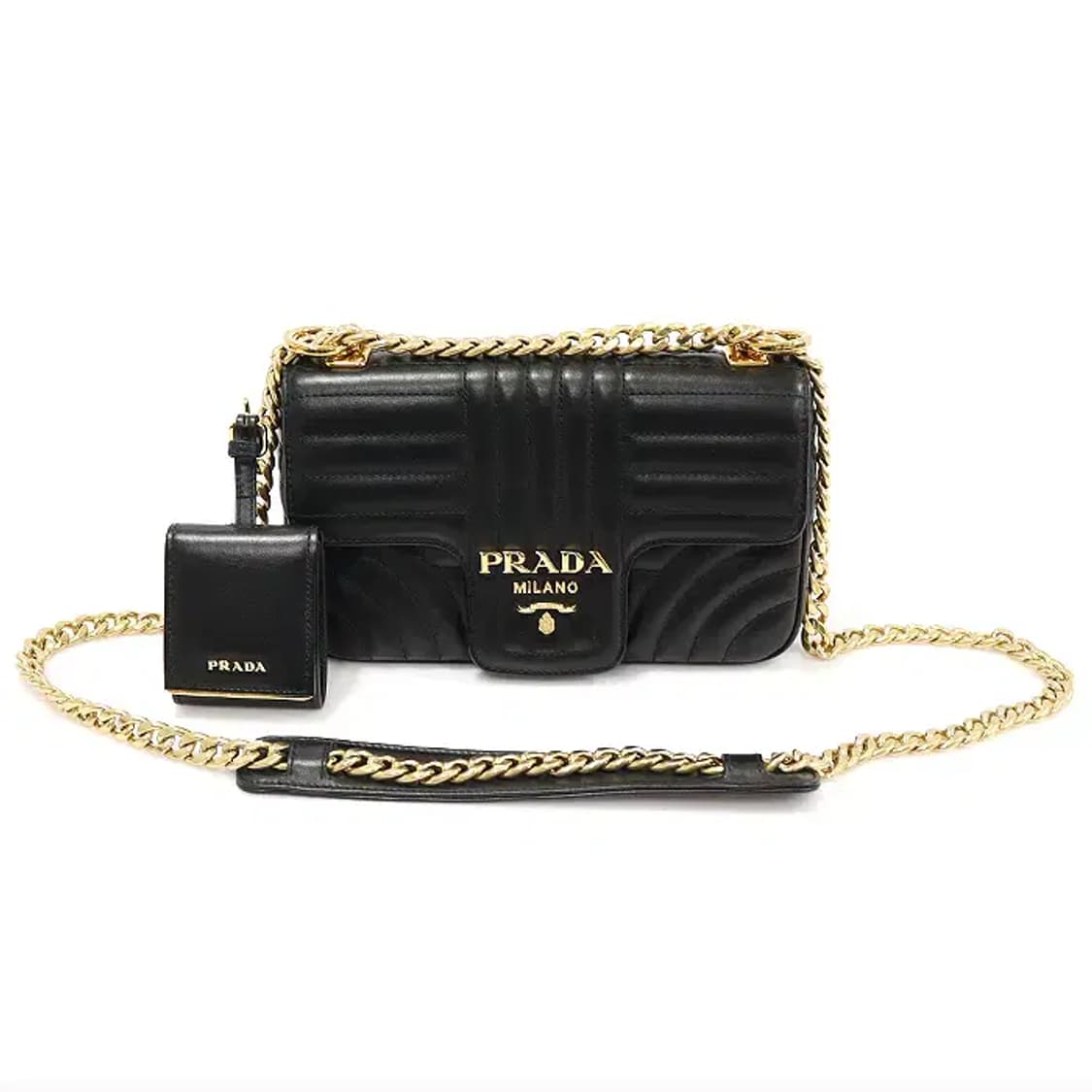 프라다 1BD107 블랙 다이어그램 스몰 체인 숄더백 EP32337PR 상품이미지1