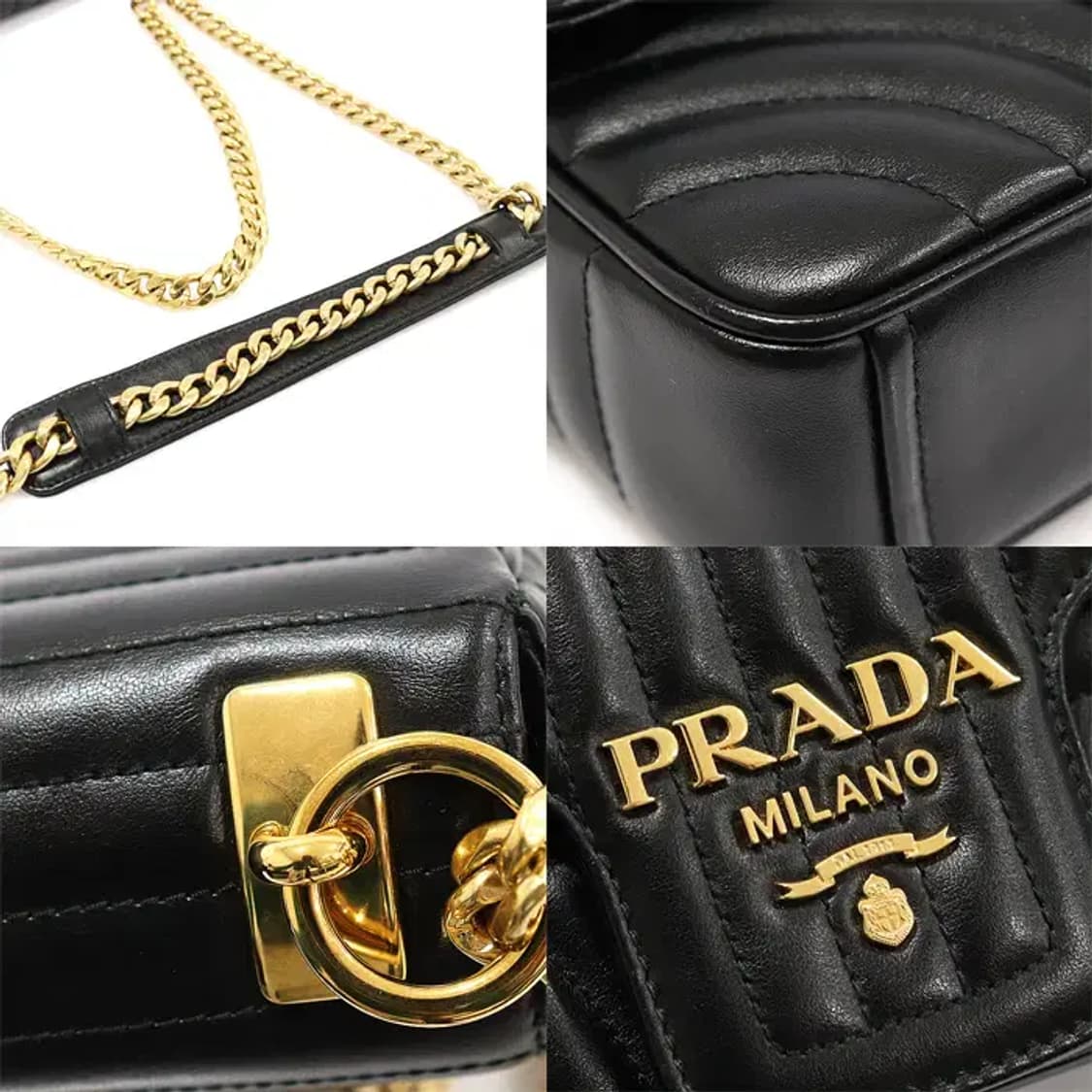 프라다 1BD107 블랙 다이어그램 스몰 체인 숄더백 EP32337PR 상품이미지6