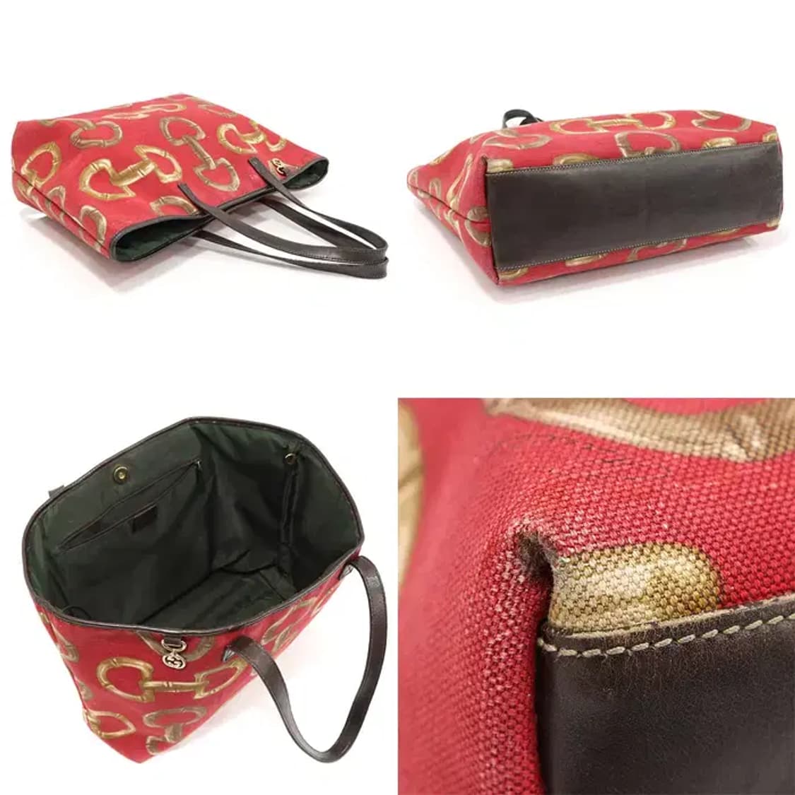 구찌 154402 레드 캔버스 홀스빗 쇼퍼 숄더백 CO64905GU 상품이미지4