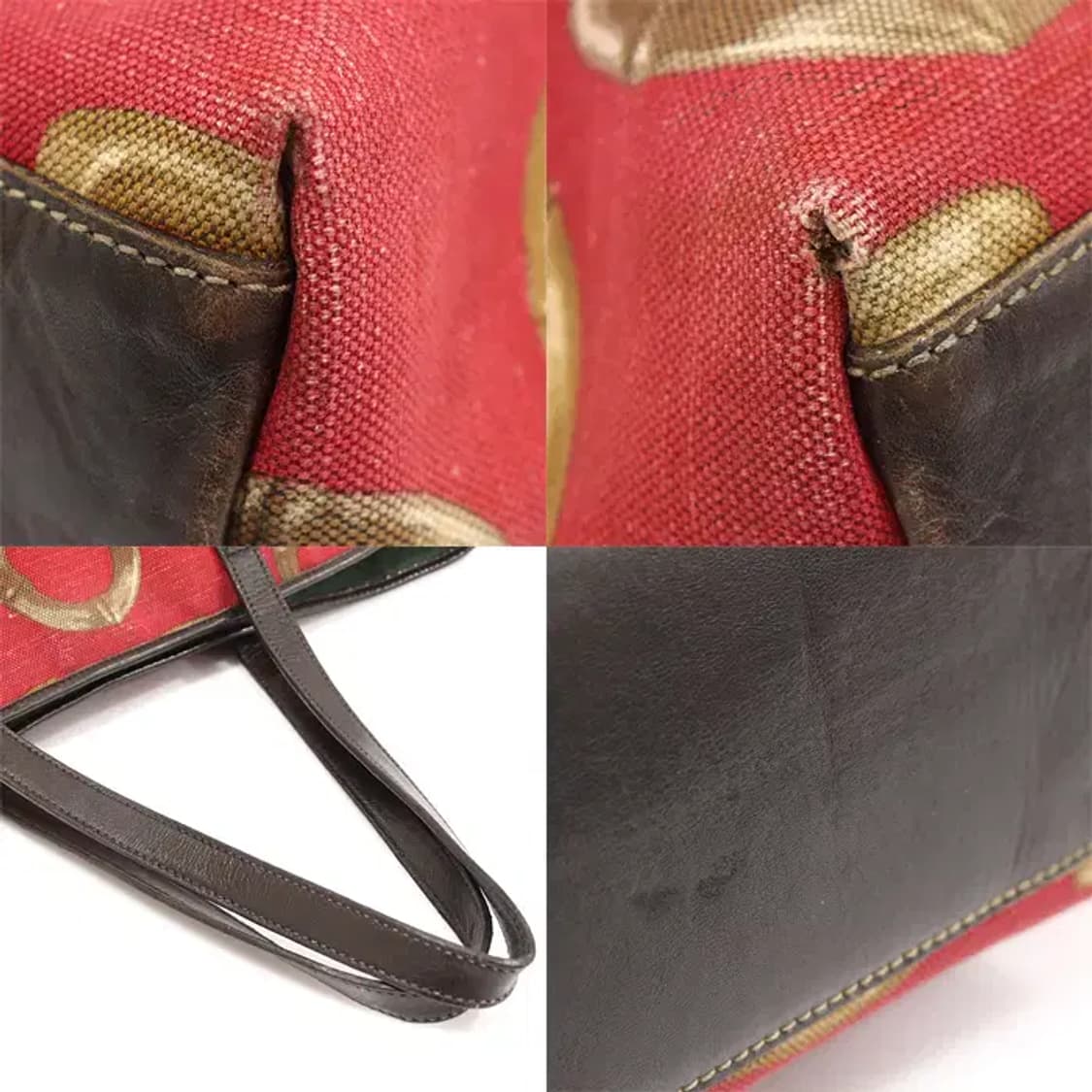 구찌 154402 레드 캔버스 홀스빗 쇼퍼 숄더백 CO64905GU 상품이미지5