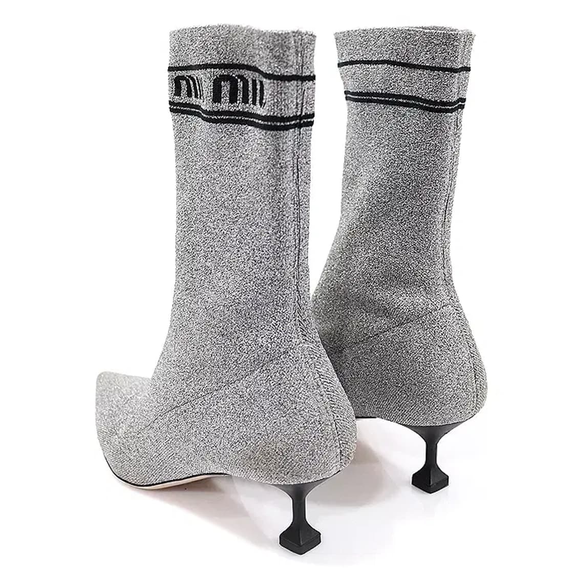 미우미우 5U026C 실버 글리터 니트 삭스 앵클부츠 CO75528MIU 상품이미지4