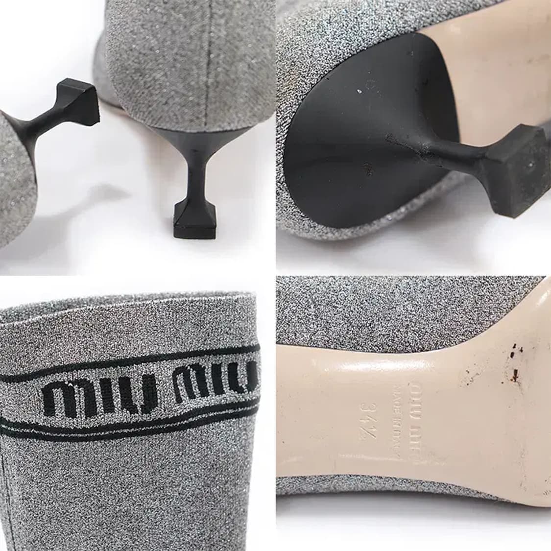 미우미우 5U026C 실버 글리터 니트 삭스 앵클부츠 CO75528MIU 상품이미지7