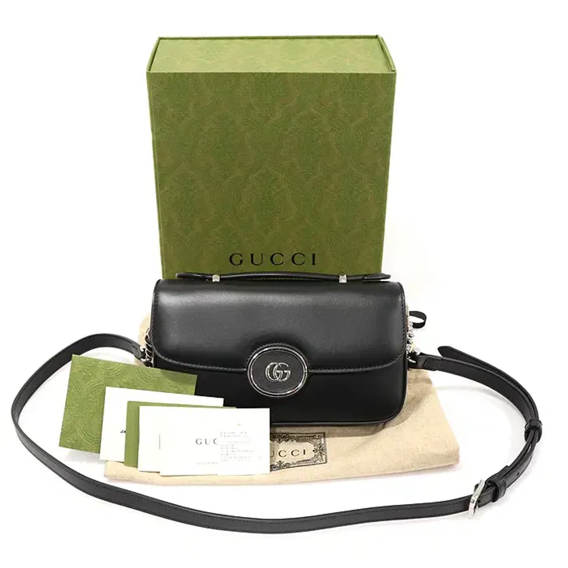 구찌 739722 블랙 레더 쁘띠 GG 미니 탑핸들 EP98509GU 상품이미지2