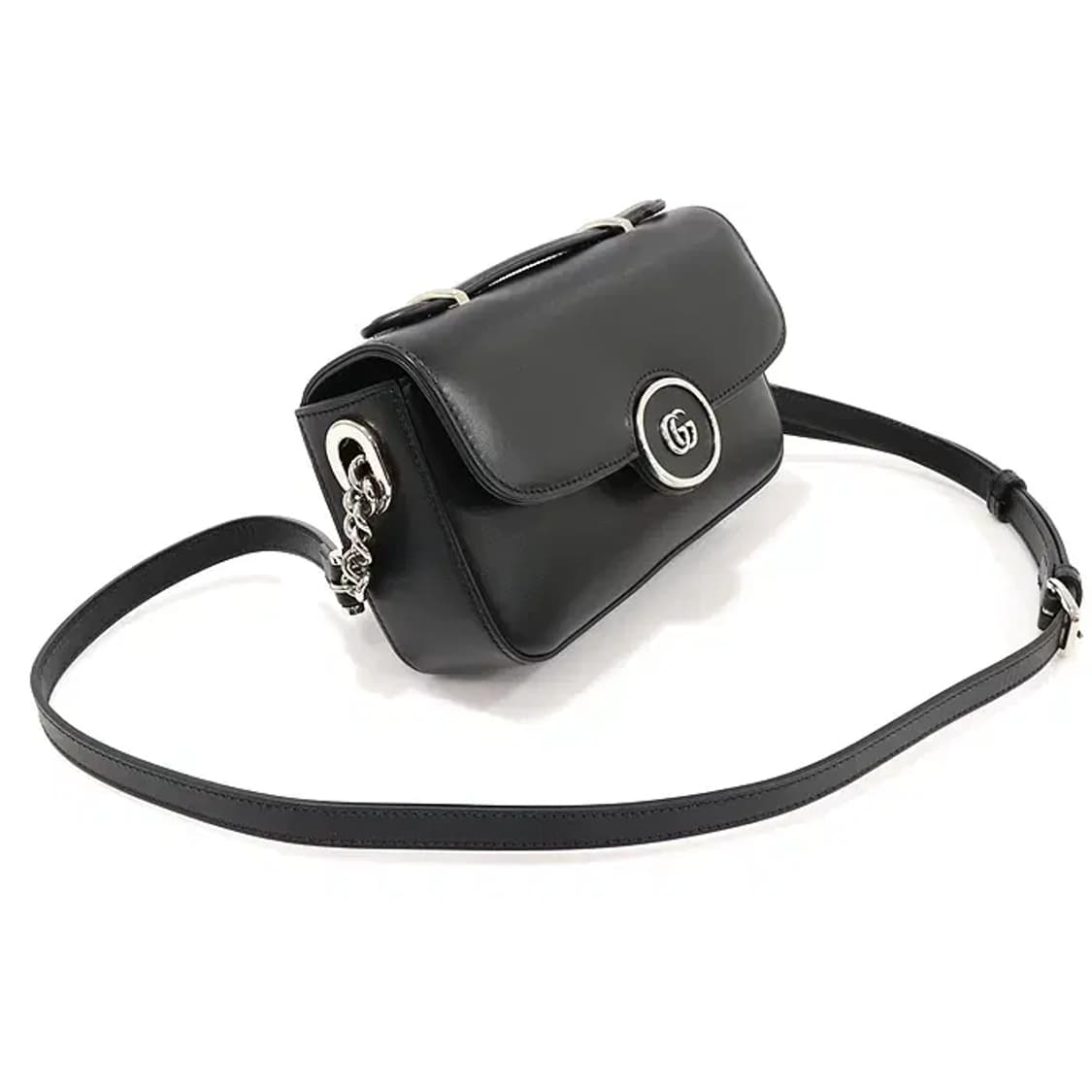 구찌 739722 블랙 레더 쁘띠 GG 미니 탑핸들 EP98509GU 상품이미지3