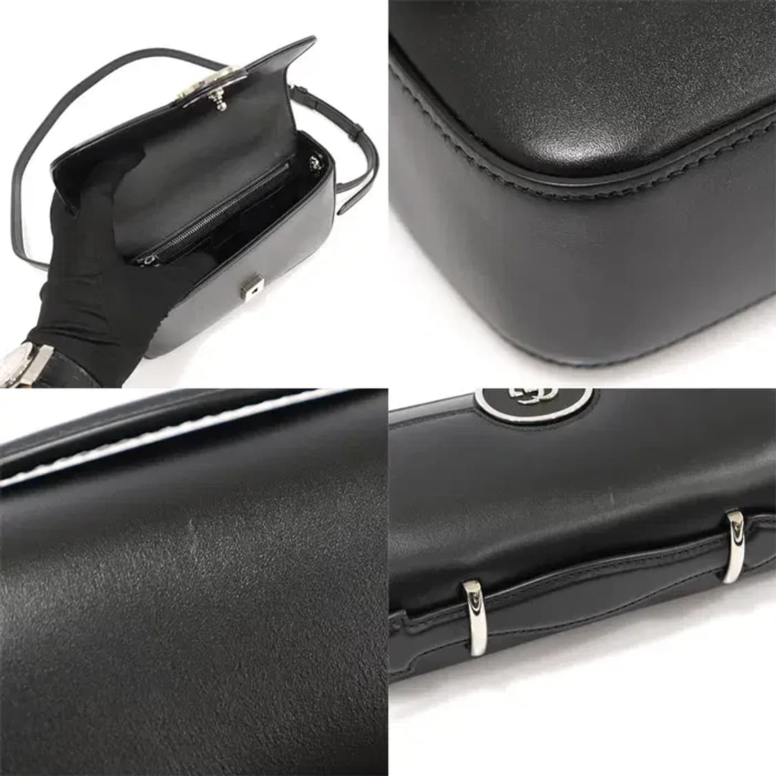 구찌 739722 블랙 레더 쁘띠 GG 미니 탑핸들 EP98509GU 상품이미지6