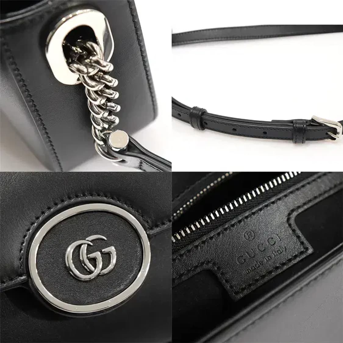 구찌 739722 블랙 레더 쁘띠 GG 미니 탑핸들 EP98509GU 상품이미지7