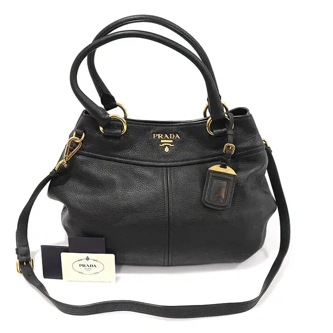 프라다 BN1777 블랙 비텔로 다이노 금장 토트 EP15049PR 상품이미지1