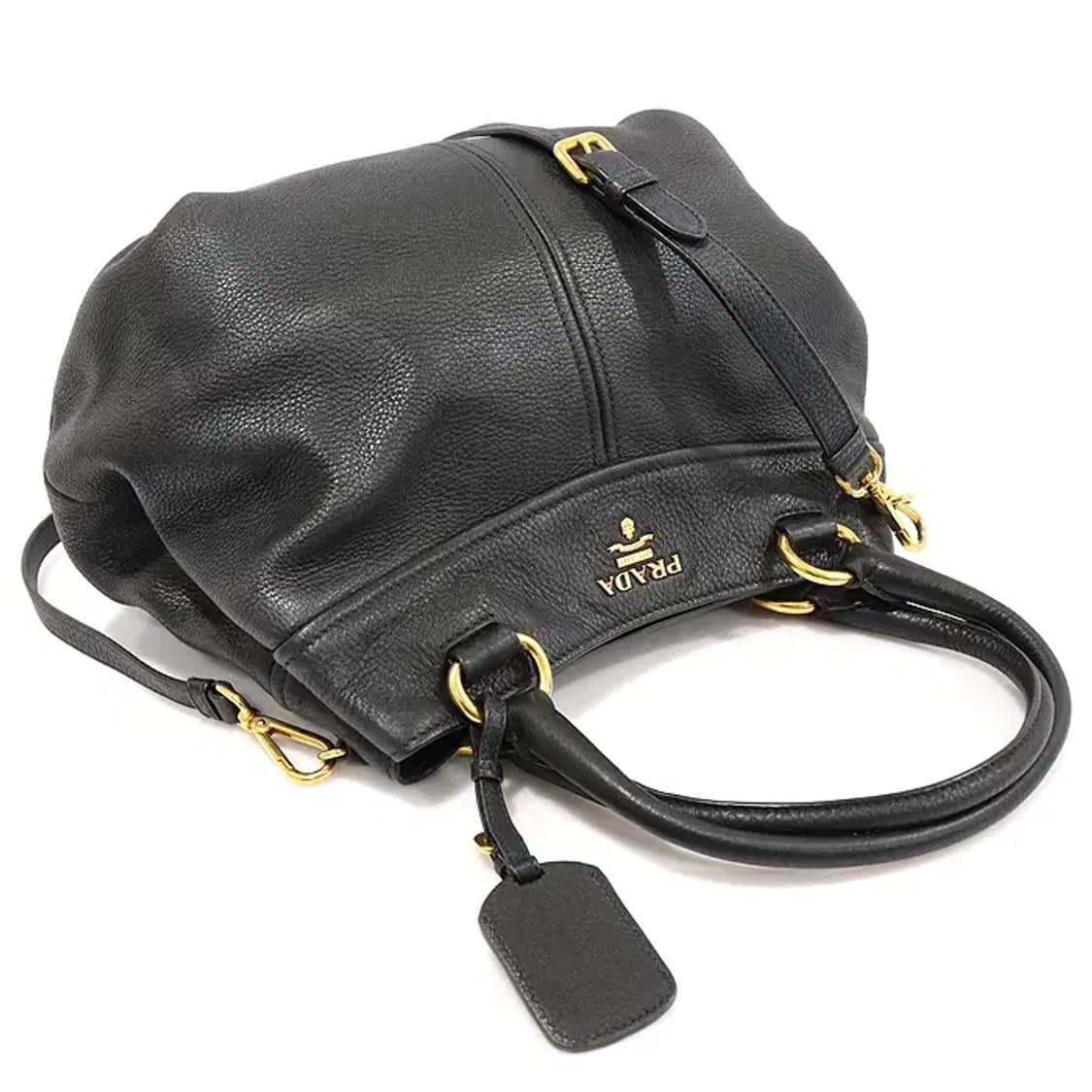 프라다 BN1777 블랙 비텔로 다이노 금장 토트 EP15049PR 상품이미지3