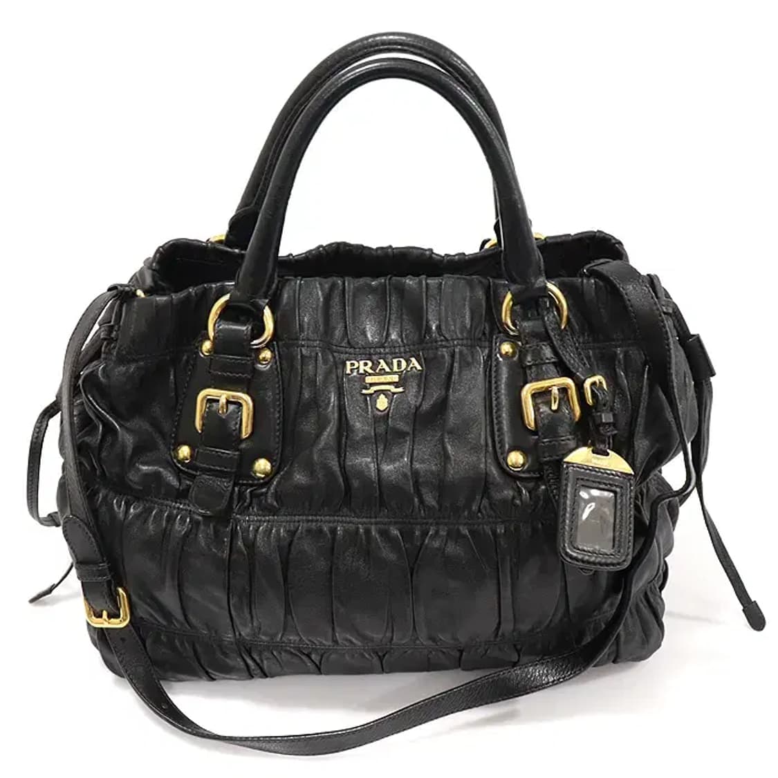 프라다 BN1788 블랙 나파 고프레 금장 레터링 EP50785PR 상품이미지1