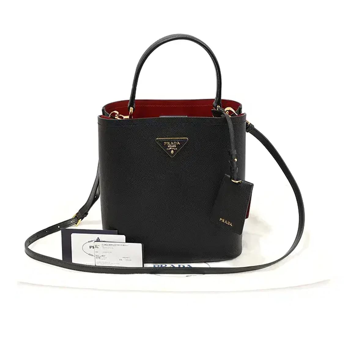 프라다 1BA212 블랙 사피아노 뀌르 파니에 미디움 EP14064PR 상품이미지2