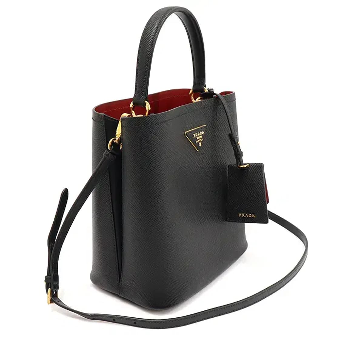 프라다 1BA212 블랙 사피아노 뀌르 파니에 미디움 EP14064PR 상품이미지3