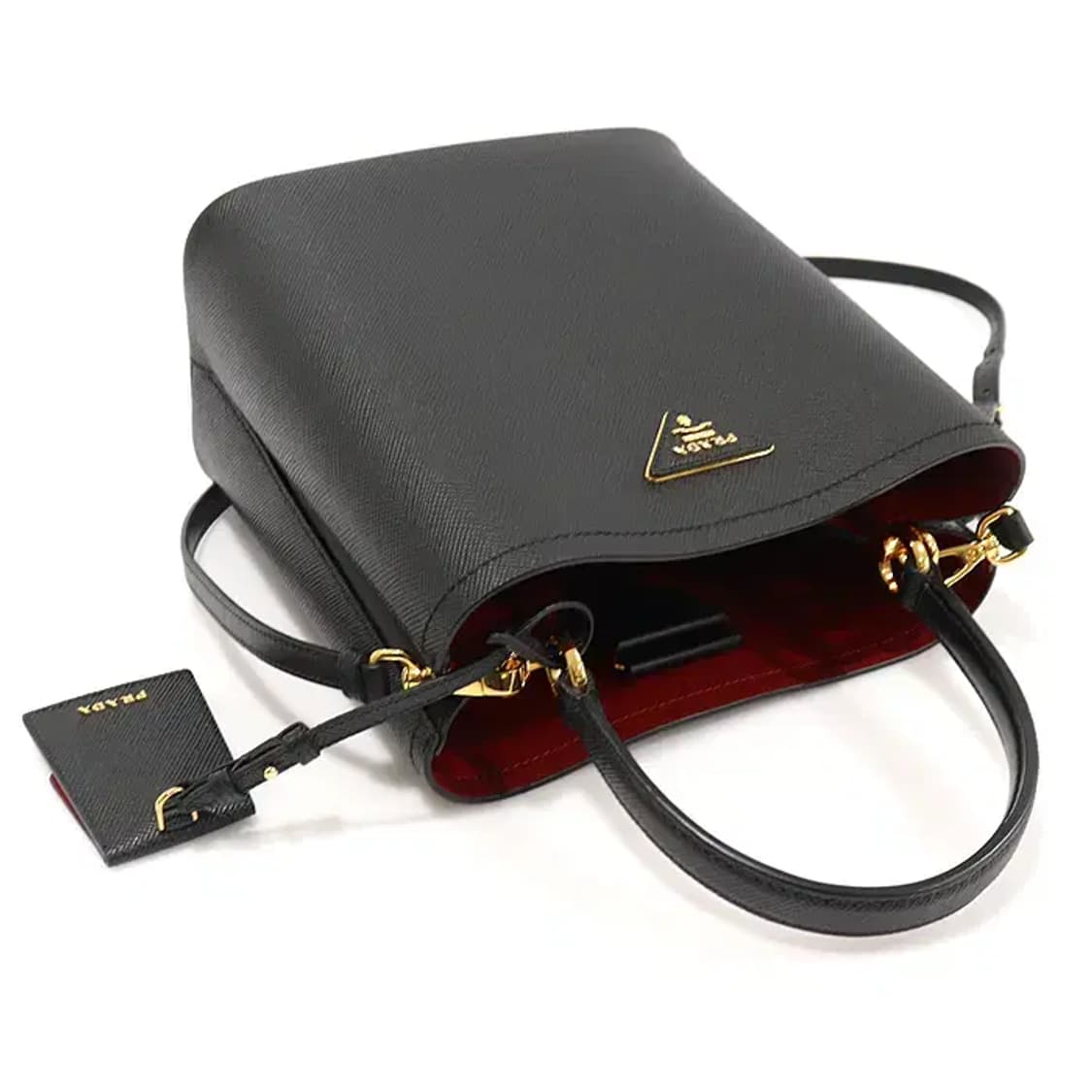 프라다 1BA212 블랙 사피아노 뀌르 파니에 미디움 EP14064PR 상품이미지4