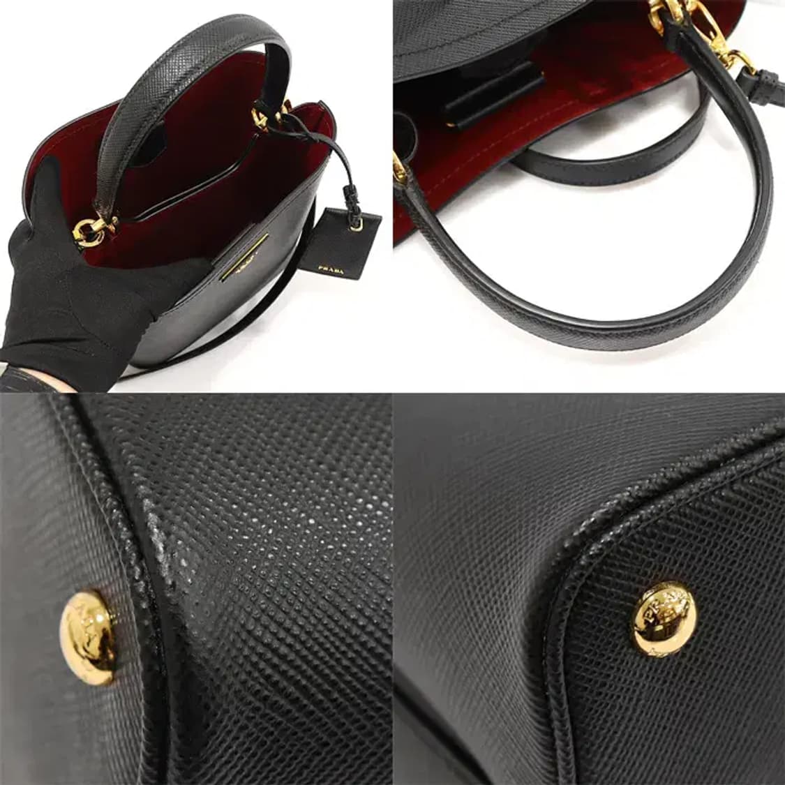 프라다 1BA212 블랙 사피아노 뀌르 파니에 미디움 EP14064PR 상품이미지6