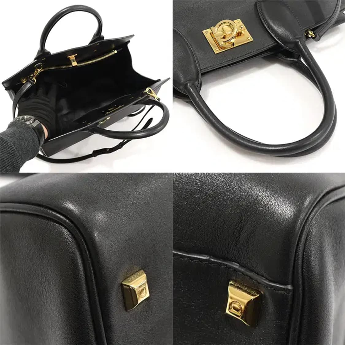 페라가모 21 H167 블랙 카프스킨 스튜디오 미듐 EP78823FE 상품이미지6