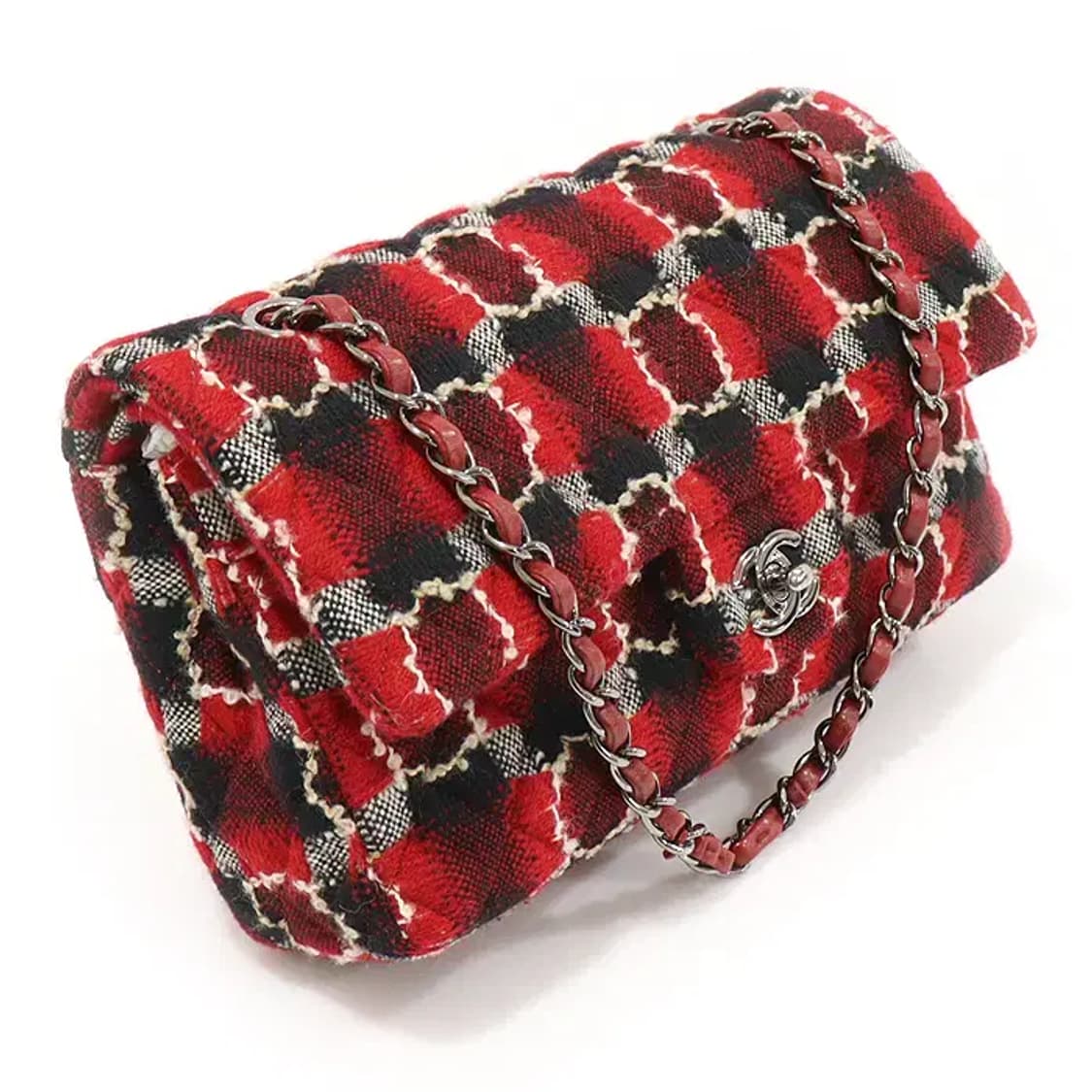 샤넬 A01112 트위드 은장 클래식 미듐 플랩 숄더백 CO39784CH 상품이미지3