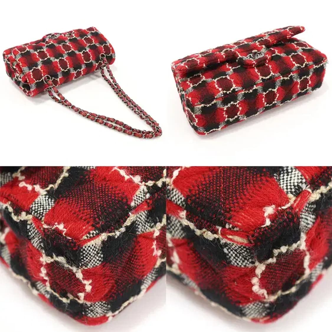 샤넬 A01112 트위드 은장 클래식 미듐 플랩 숄더백 CO39784CH 상품이미지5