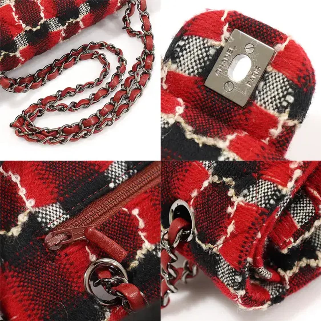 샤넬 A01112 트위드 은장 클래식 미듐 플랩 숄더백 CO39784CH 상품이미지6