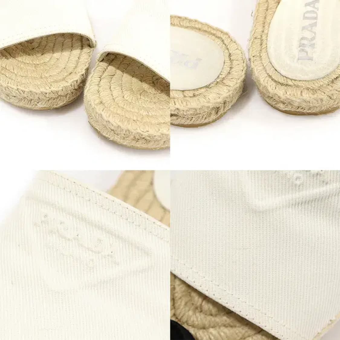 프라다 1XX619 화이트 캔버스 에스파듀 뮬 여성샌들 EP58946PR 상품이미지6