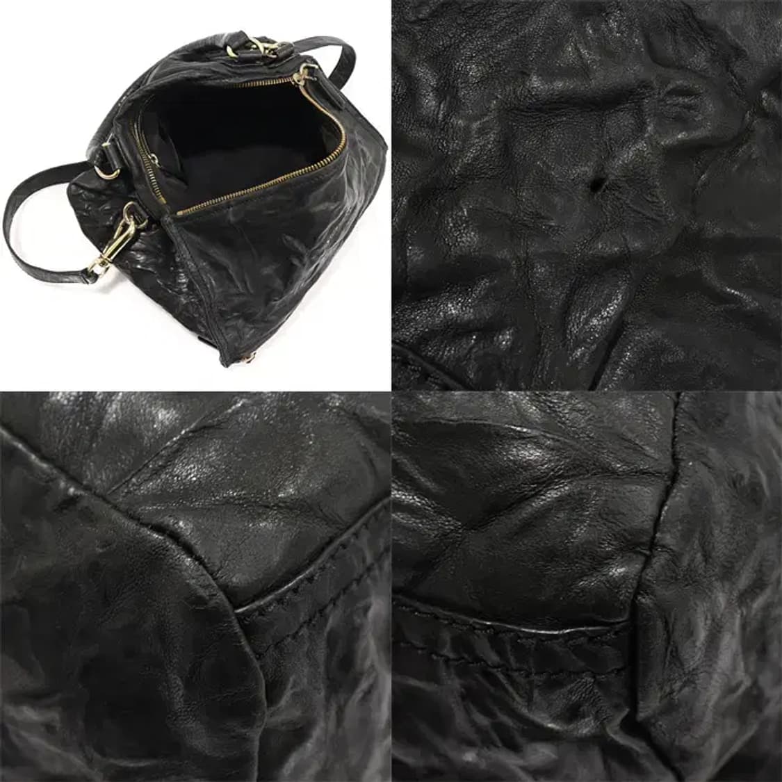 지방시 블랙 램스킨 금장 판도라 링클 미듐 EP48707GI 상품이미지5