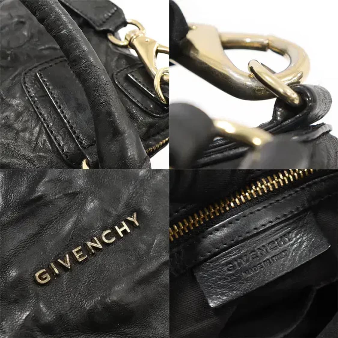 지방시 블랙 램스킨 금장 판도라 링클 미듐 EP48707GI 상품이미지7