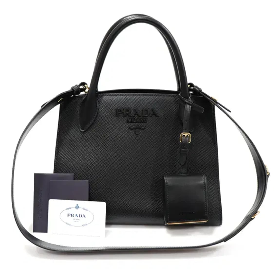 프라다 1BA156 사피아노 퀴르 모노크롬 스몰 탑핸들 EP85098PR 상품이미지2