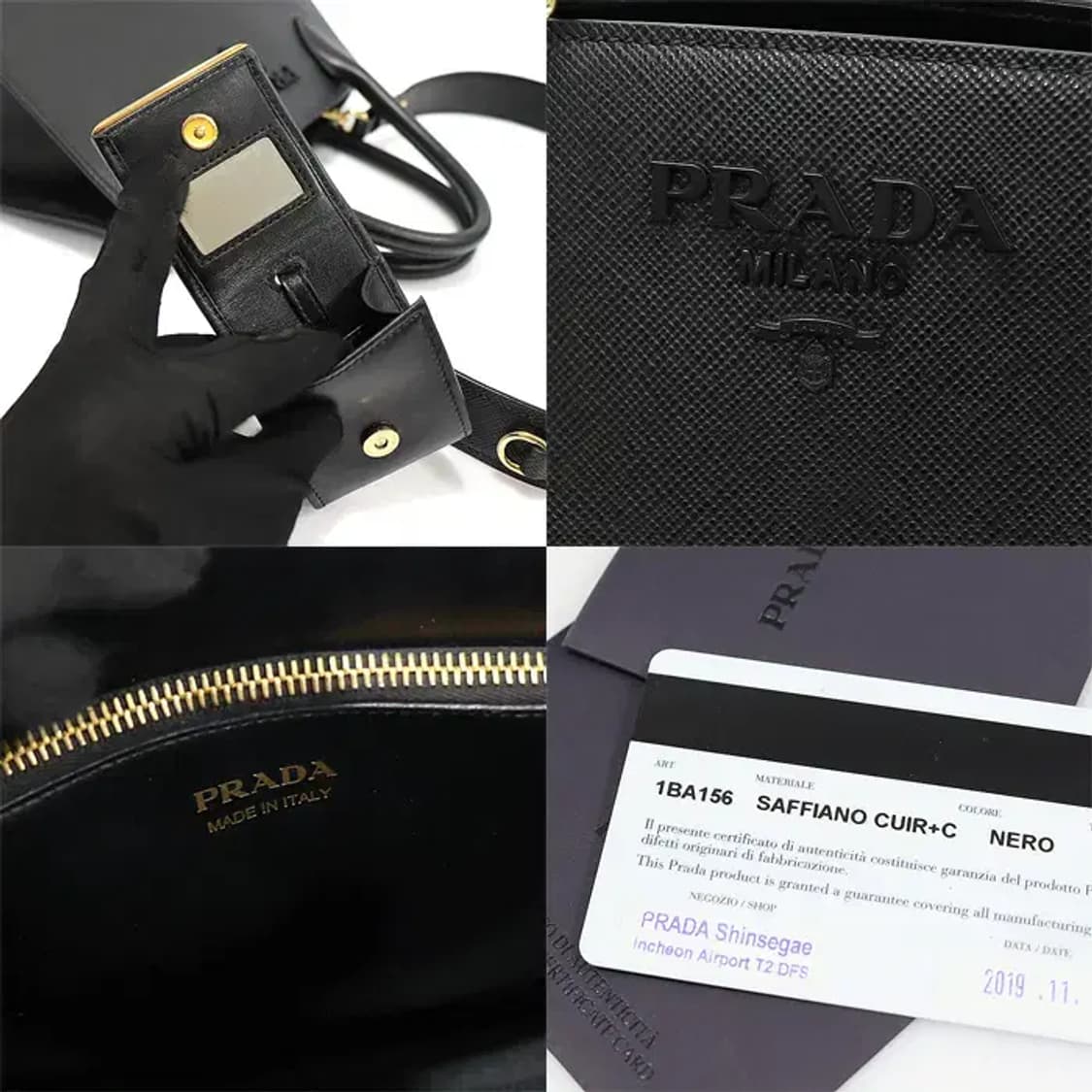 프라다 1BA156 사피아노 퀴르 모노크롬 스몰 탑핸들 EP85098PR 상품이미지7