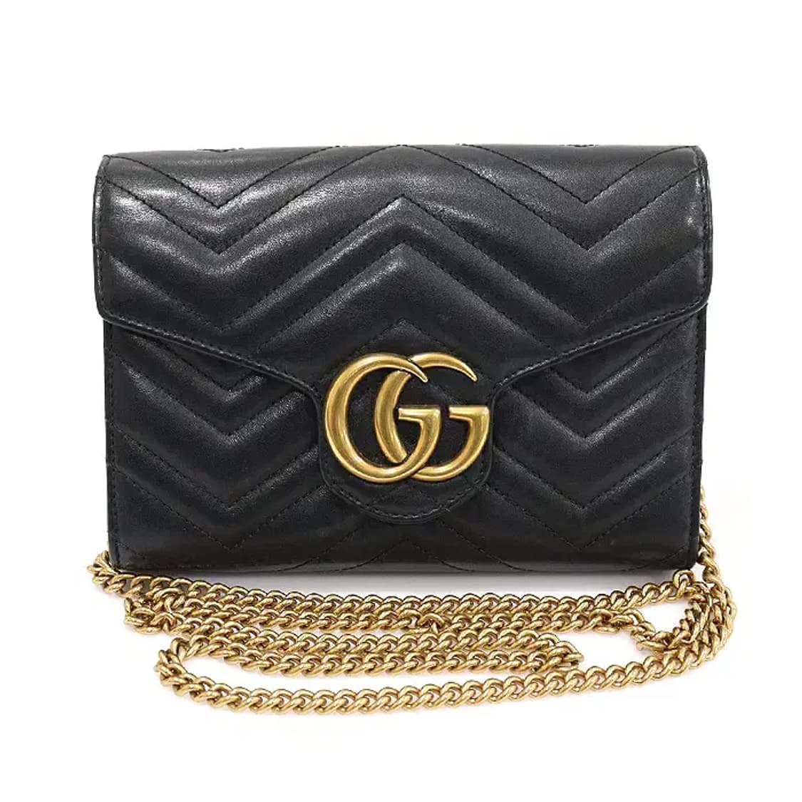 구찌 474575 블랙 GG 마몽 미니 체인 크로스백 CO30397GU 상품이미지1