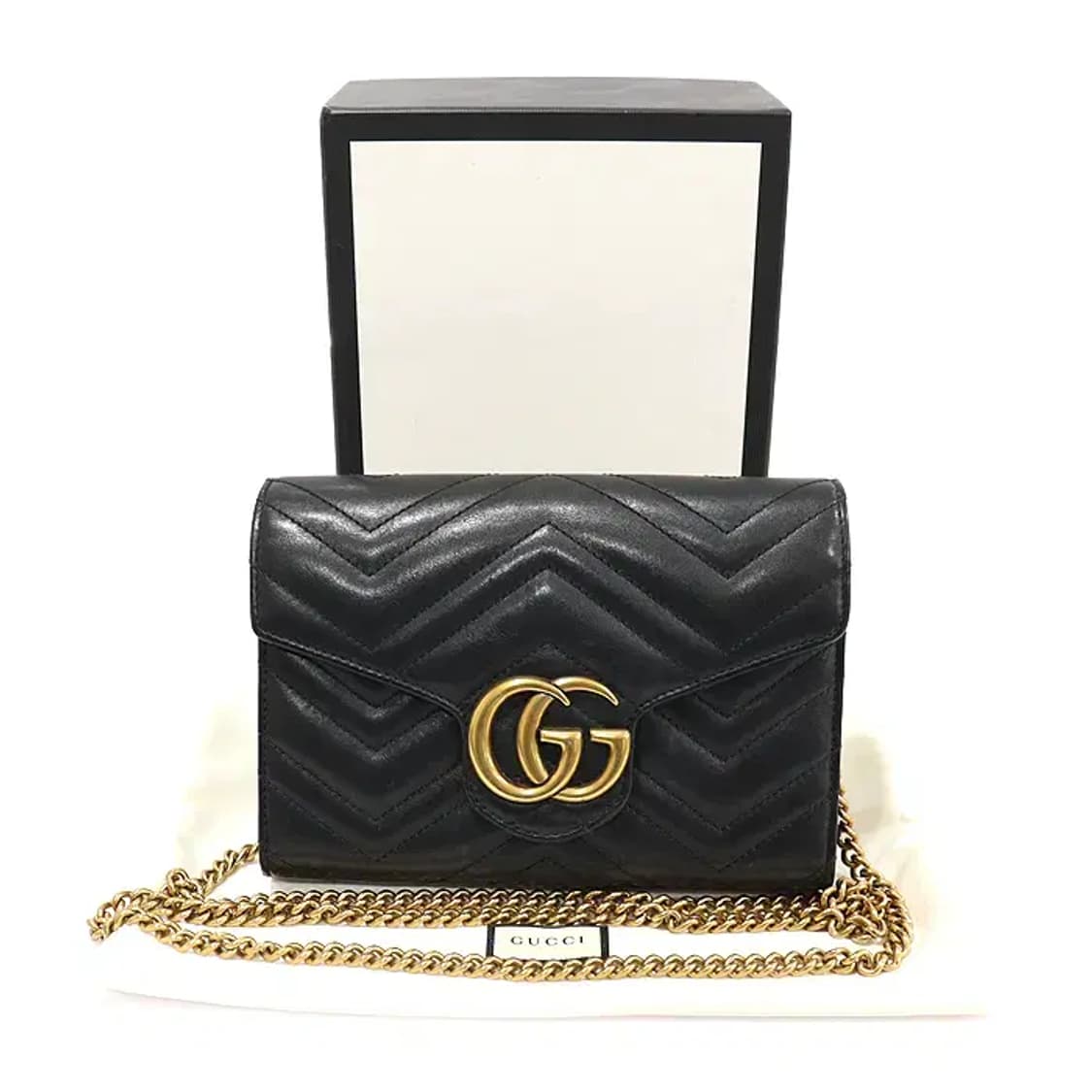 구찌 474575 블랙 GG 마몽 미니 체인 크로스백 CO30397GU 상품이미지2
