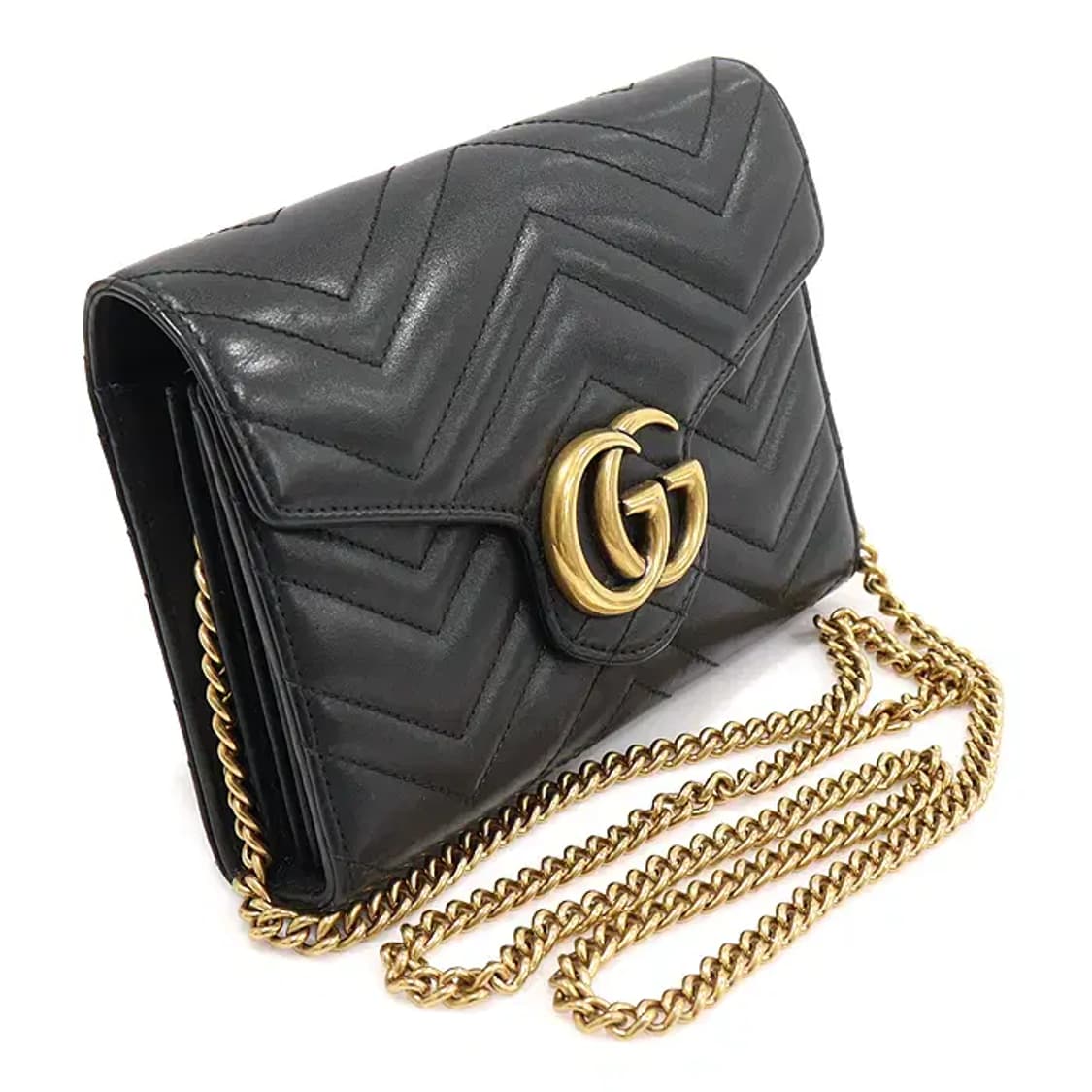 구찌 474575 블랙 GG 마몽 미니 체인 크로스백 CO30397GU 상품이미지3