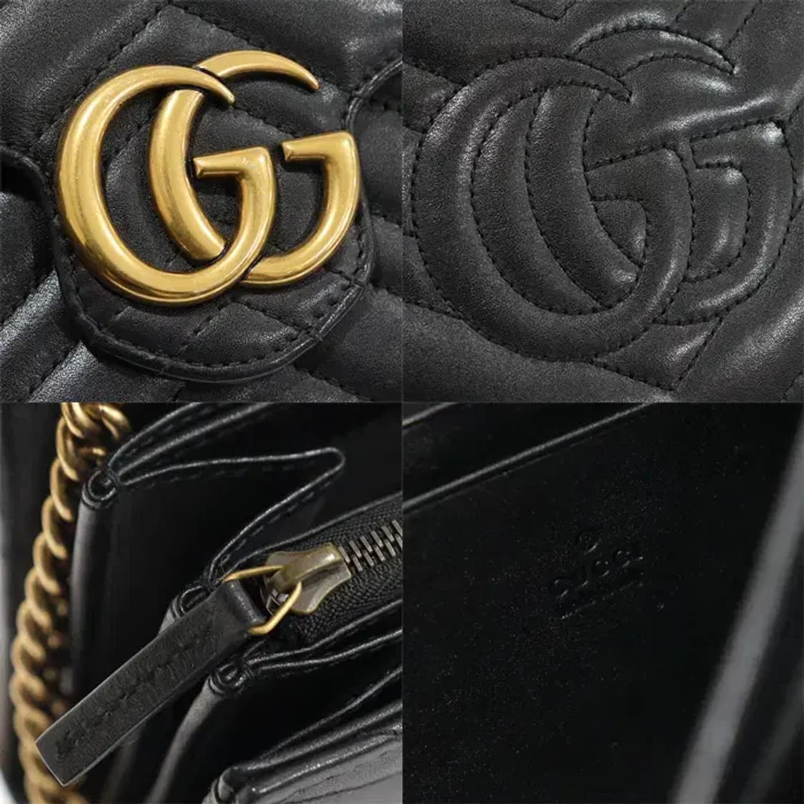 구찌 474575 블랙 GG 마몽 미니 체인 크로스백 CO30397GU 상품이미지7