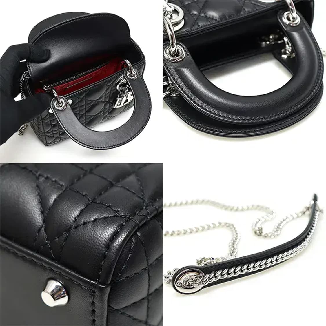 디올 M0505PCAL 블랙 램스킨 레이디 디올 미니 EP49310CD 상품이미지6