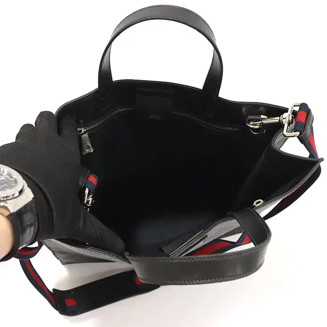 구찌 495559 블랙 GG 수프림 캔버스 토트 EP19638GU 상품이미지4