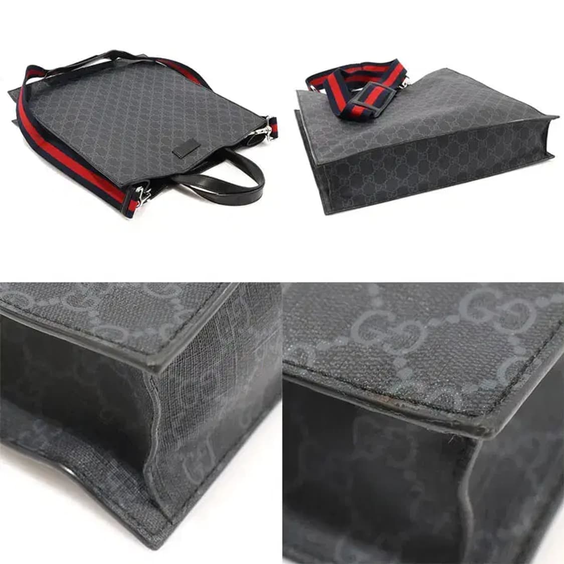 구찌 495559 블랙 GG 수프림 캔버스 토트 EP19638GU 상품이미지5