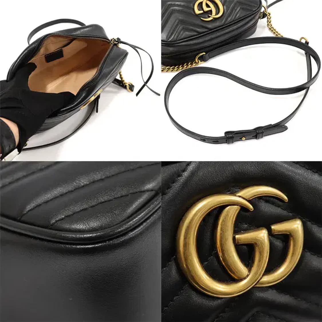 구찌 447632 블랙 GG 마몽 스몰 체인 숄더백 EP20414GU 상품이미지6