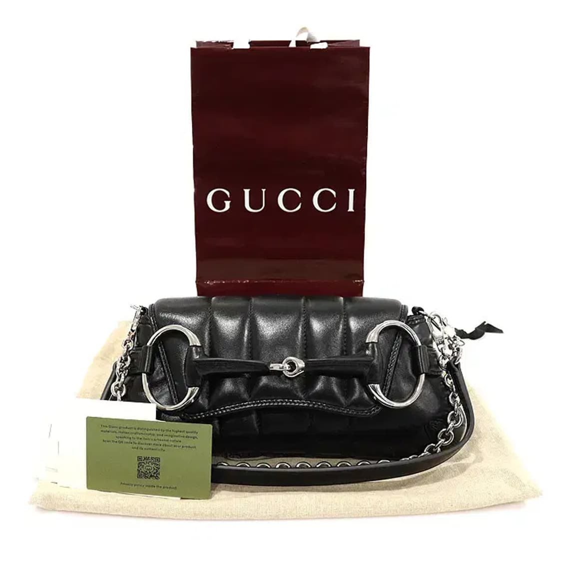 구찌 764339 블랙 퀄티드 맥시 홀스빗 체인 스몰 EP63997GU 상품이미지2