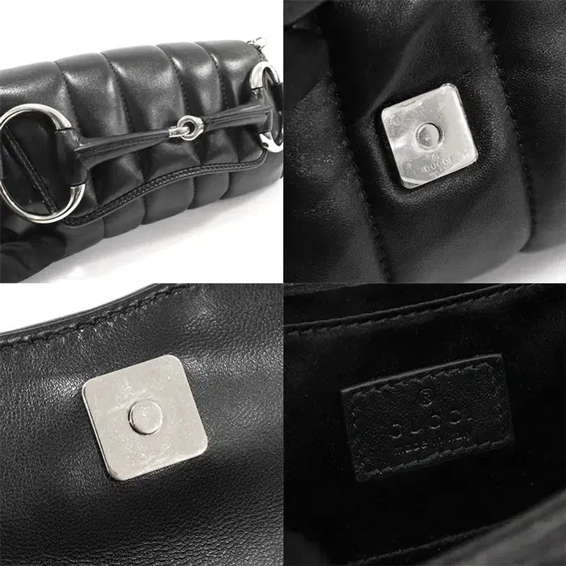 구찌 764339 블랙 퀄티드 맥시 홀스빗 체인 스몰 EP63997GU 상품이미지7