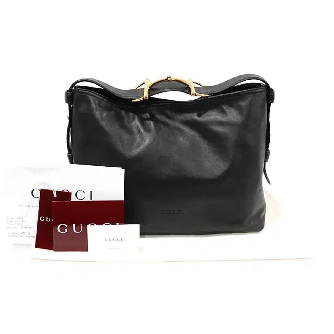 구찌 850926 블랙 레더 베아트릭스 미디엄 호보 EP93490GU 상품이미지2