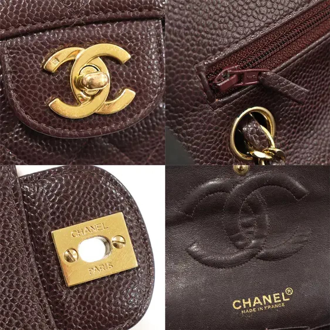 샤넬 A01112 버건디 캐비어 클래식 미듐 숄더백 EP31764CH 상품이미지7