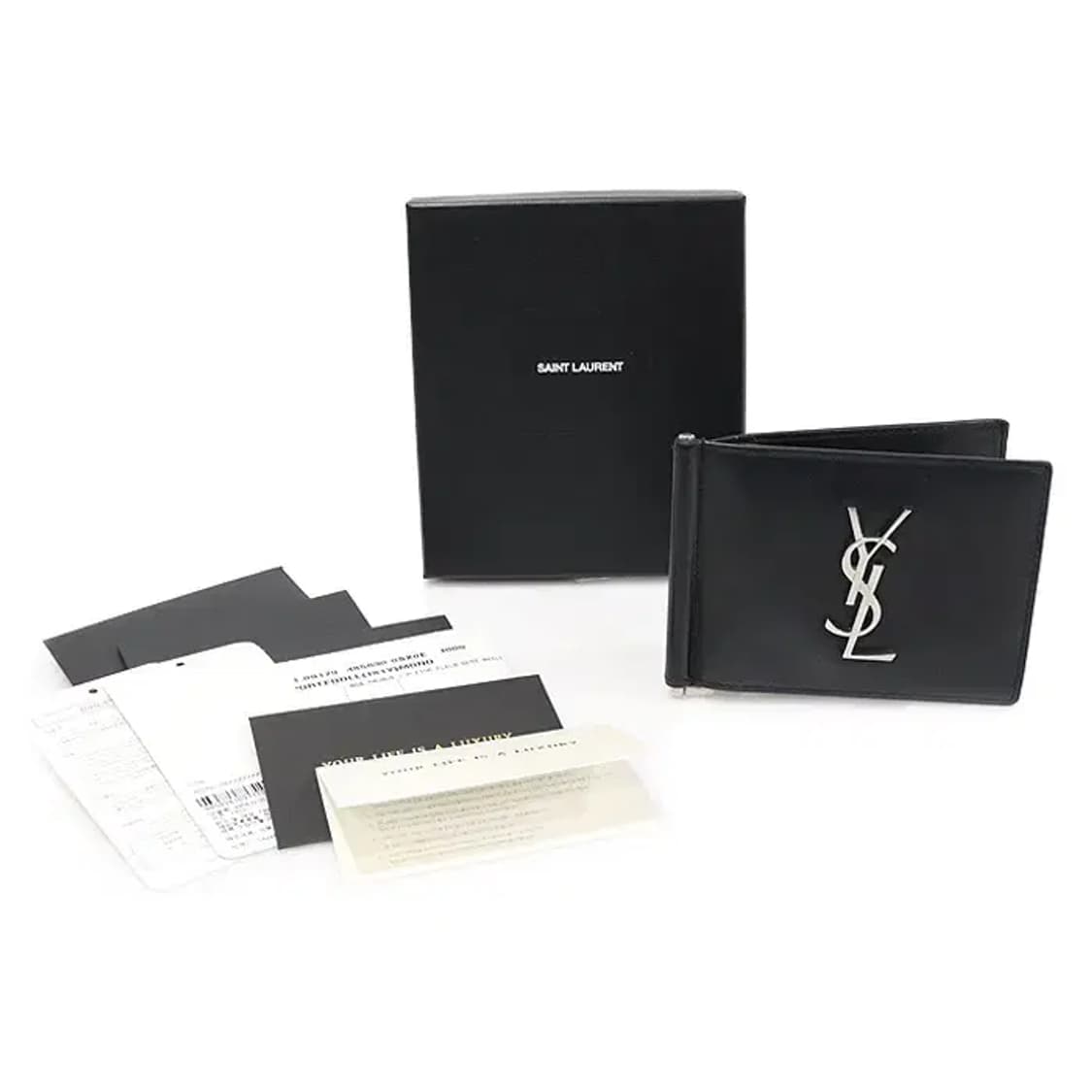 생로랑 485630 블랙 카프스킨 카드지갑 머니클립 CO77166YSL 상품이미지2