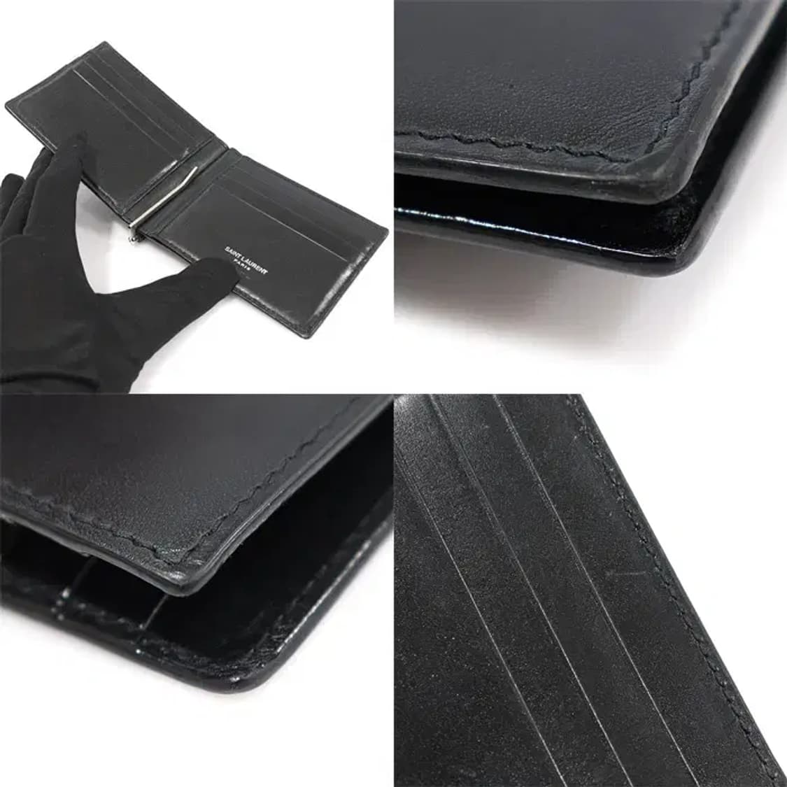 생로랑 485630 블랙 카프스킨 카드지갑 머니클립 CO77166YSL 상품이미지6