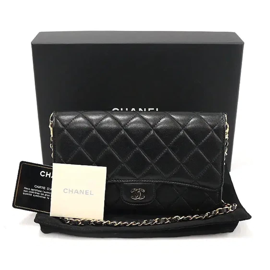 샤넬 A80634 블랙 램스킨 금장 숏 체인 숄더백 EP36892CH 상품이미지2