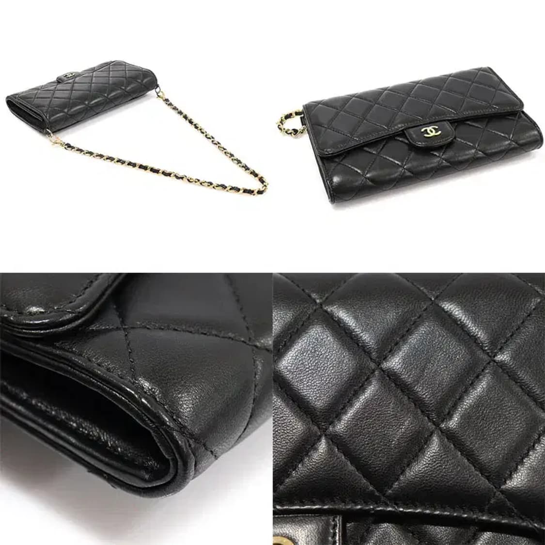 샤넬 A80634 블랙 램스킨 금장 숏 체인 숄더백 EP36892CH 상품이미지5