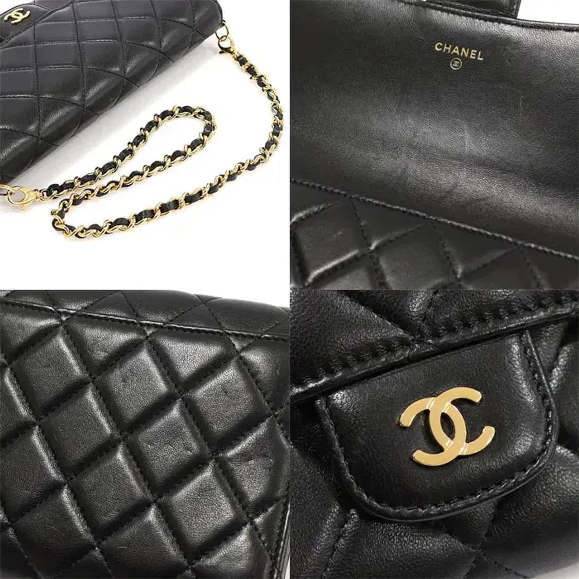 샤넬 A80634 블랙 램스킨 금장 숏 체인 숄더백 EP36892CH 상품이미지6